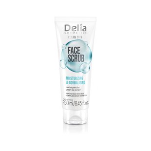 Скраб для обличчя зволожуючий нормалізуючий Delia Cosmetics Clean Skin, 250 мл 5906750808154 фото