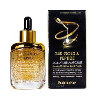 Cыворотка ампульная для лица антивозрастная FarmStay 24K Gold & Peptide 35 мл FS 4616 фото
