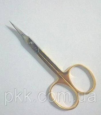 Ножиці для кутикули QPI Professional вигнуті золотисті 10 см MH-302 МН-302 фото
