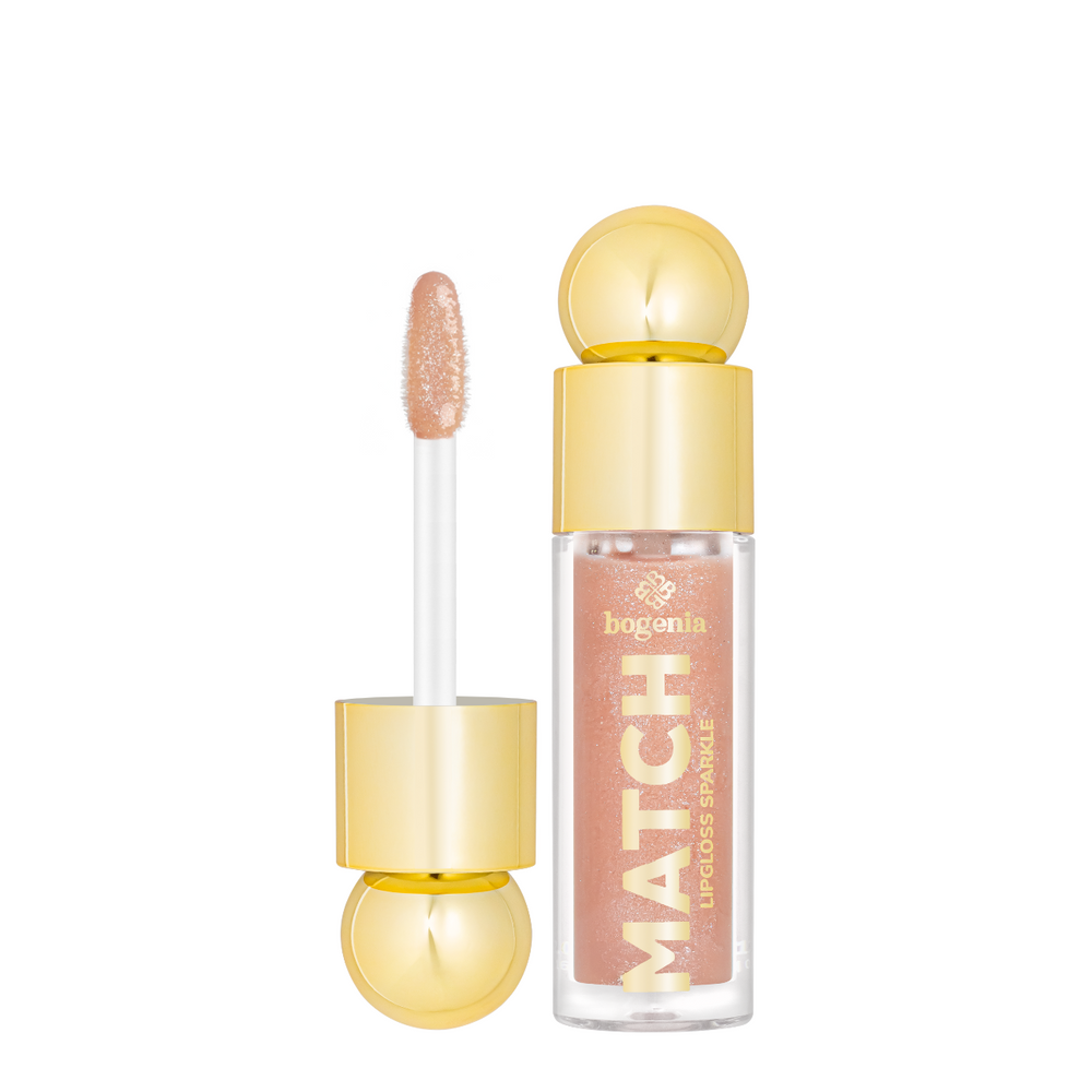 Блиск для губ із шиммером Bogenia Match Lipgloss Sparkle стійкий (BG712), 03 Бежевий BG712 фото