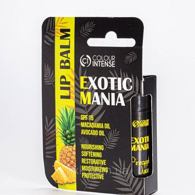 Бальзам для губ Colour Intense Exotic Mania зволожуючий SPF15 № 01 Pineapple juice з ароматом ананасу CI 4281 фото