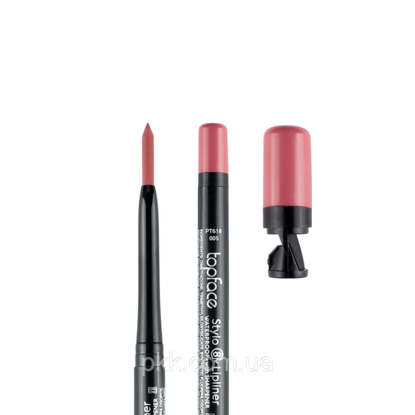 Олівець для губ водостійкий topface Stylo Lipliner матовий № 005 Ніжно-рожевий (PT618) PT618 фото