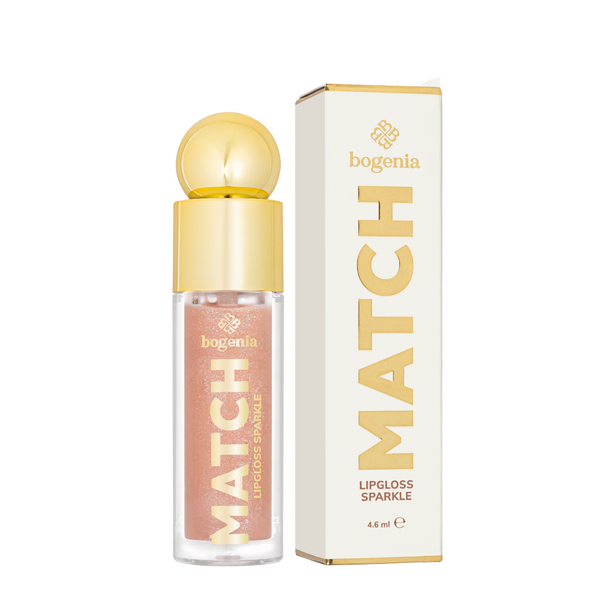 Блиск для губ із шиммером Bogenia Match Lipgloss Sparkle стійкий (BG712), 03 Бежевий BG712 фото