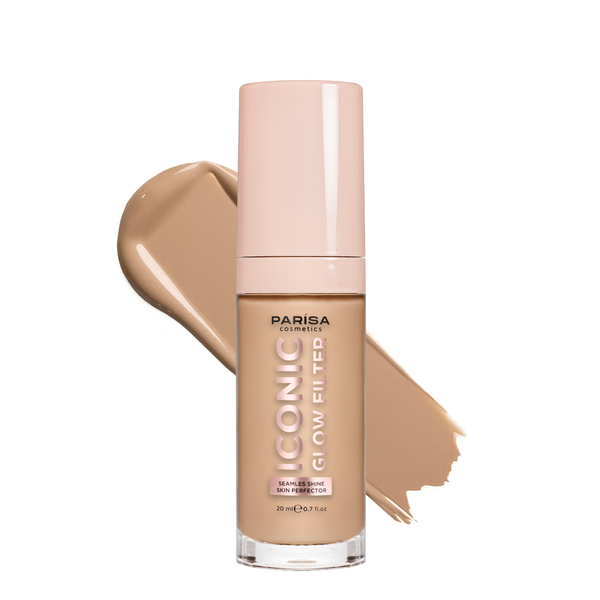 Тональна основа для обличчя Parisa Cosmetics з ефектом сяйва шкіри 20 мл, 606 Golden medium Темно-бежева PHF-11301 фото