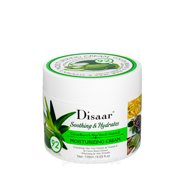 Крем для обличчя Disaar Cocoa Baens & Aloe Vera & Vitamin E 92% зволожуючий 120 мл DS5021 DS5021 фото