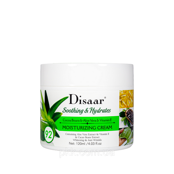 Крем для обличчя Disaar Cocoa Baens & Aloe Vera & Vitamin E 92% зволожуючий 120 мл DS5021 DS5021 фото