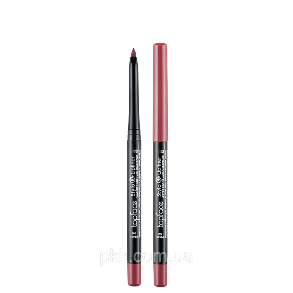 Олівець для губ водостійкий topface Stylo Lipliner матовий № 008 Темно-кораловий PT618 фото