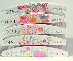 Пилка для нігтів полірувальна напівбумеранг з малюнком ОРI 180/240 OPI 5463 фото