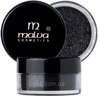 Пигмент для макияжа Malva Cosmetics Dramatic chrome рассыпчатый М-491 № 02 Чёрный шиммер М 491 фото