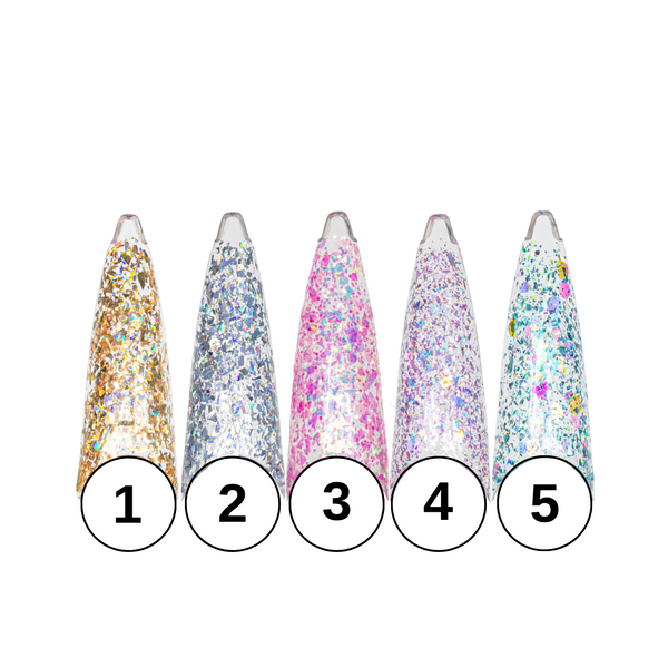 Гель-лак с глиттером для маникюра YouPOSH Glitter Color профессиональный 5 мл, 01 Золотистий YP 9637 фото