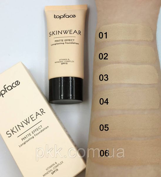 Тональний крем матуючий TopFace SkinWear SPF15 PT468 № 01 PT468 фото