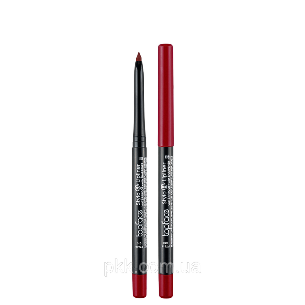 Олівець для губ водостійкий topface Stylo Lipliner матовий № 010 Бургунді (PT618) PT618 фото