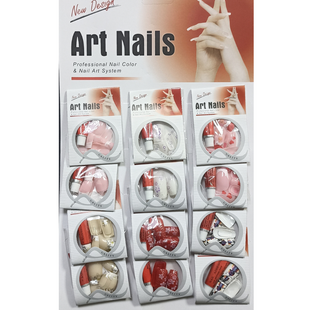 Нігті накладні кольорові Art Nails 12 штук з клеєм № 02 AR240 фото