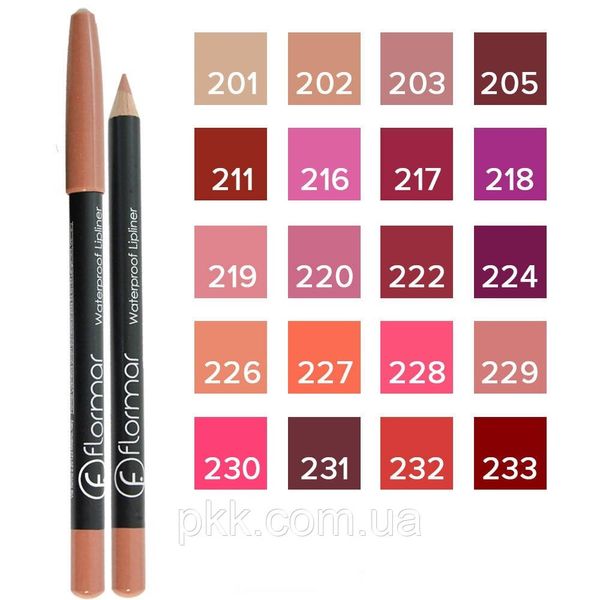 Олівець для губ водостійкий Flormar Waterpoof Lipliner № 201 Natural Nude Нюдовий FM 4049 фото