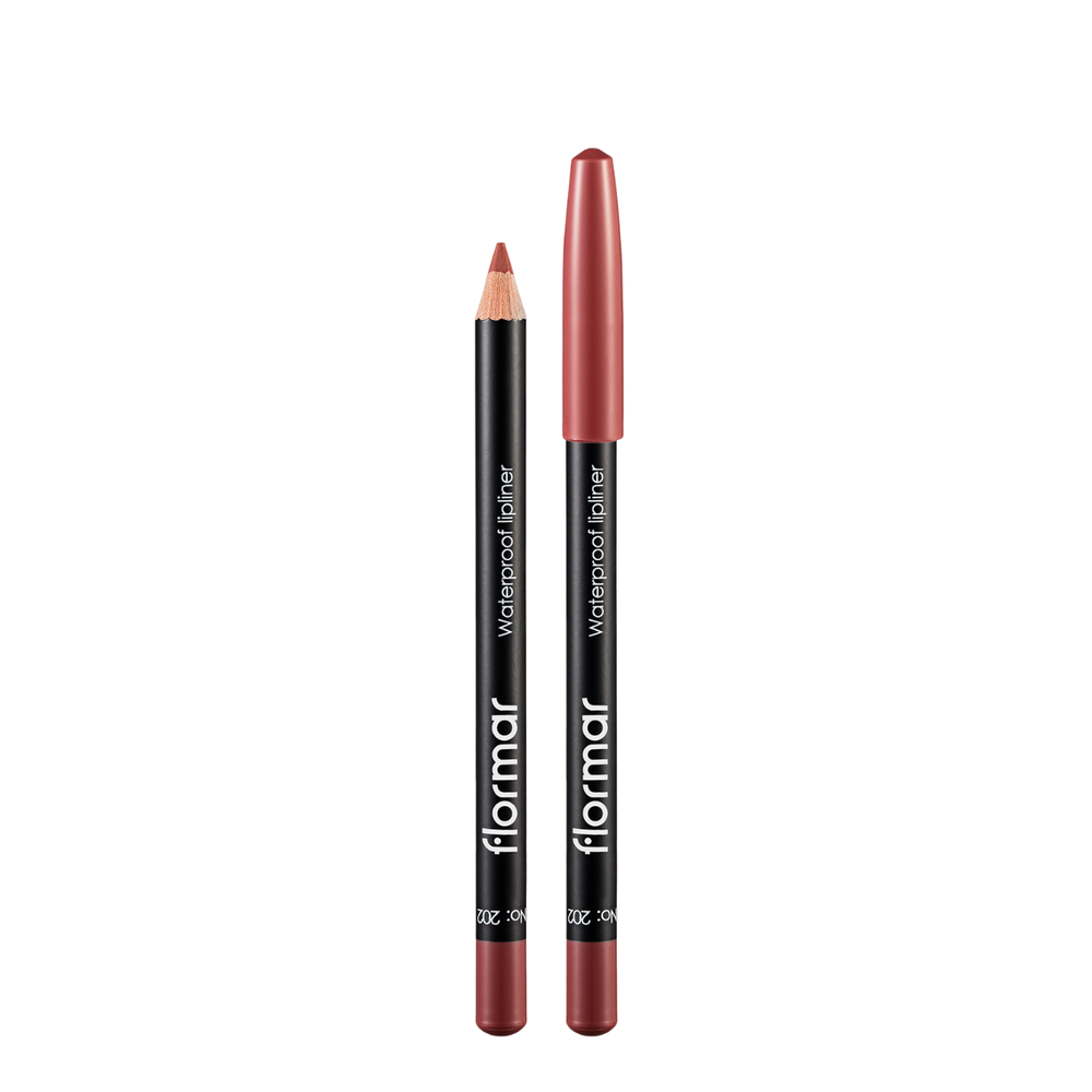 Олівець для губ водостійкий Flormar Waterpoof Lipliner № 202 Ніжно коричневий Soft Pink Brown FM 4049 фото