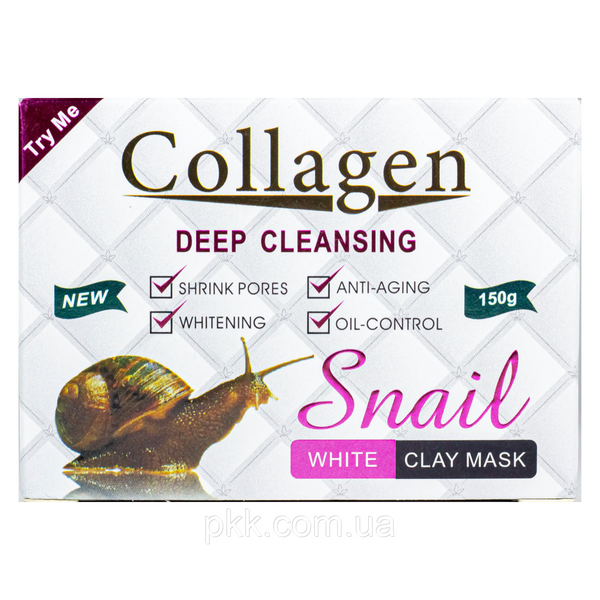 Маска для обличчя Collagen Snail біла глиняна 150 г PM6924 фото