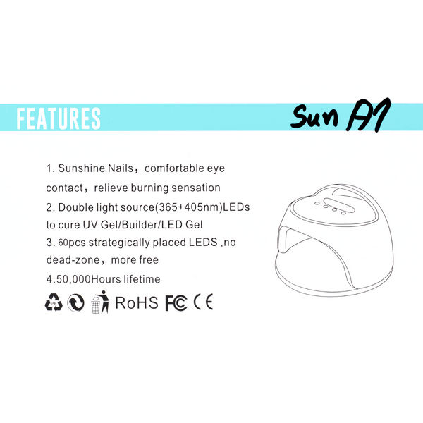 Манікюрна лампа для сушіння гель-лаку Sun A1 360 W 2 в 1 UV+LED Sun A1 фото