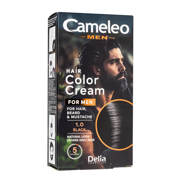 Фарба для волосся, бороди та вусів Delia Cosmetics Cameleo Men, 30 мл, Чорна 4059 DC фото
