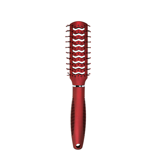 Расчёска для волос двухсторонняя продувная Salon Professional 9541 SL, Бордовая 9541 SL фото