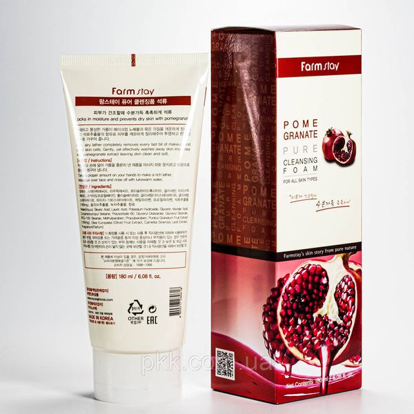 Пінка для вмивання з гранатовим екстрактом Farmstay Pomegranate Pure Cleansing Foam 180 мл FS 5731 фото