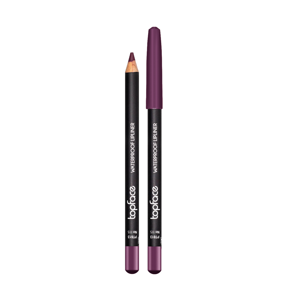 Карандаш для губ TopFace Waterproof Lipliner водостойкий PT613 № 115 Сливовый PT613 фото