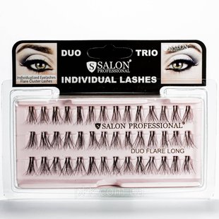 Пучкові вії для нарощування подвійні Salon Duo Flare Individual Lashes LONG SLD 1758 фото