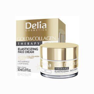 Дневной крем для лица с коллоидным золотом, коллагеном Delia Cosmetics "Эластичность кожи" 50 мл 5906750802459 фото