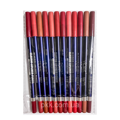 Набір олівців для губ натуральні кольори Violet Classic Lipliner Pencil 12 штук V2208 фото