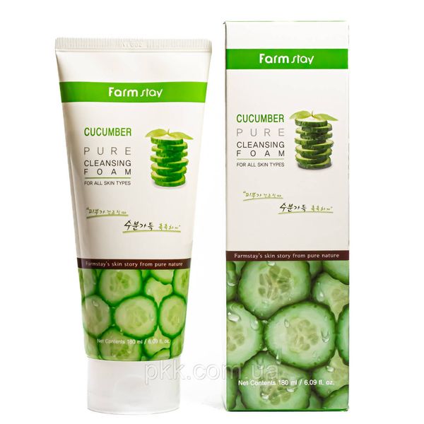 Пінка для вмивання FarmStay Cucumber Pure Cleansing Foam зволожуюча 180 мл FS 4440 фото