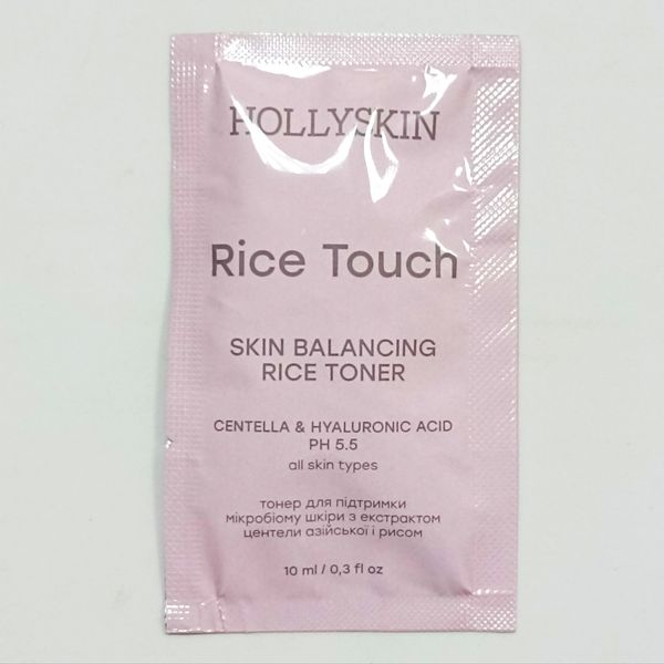 Тонер для поддержки микробиома кожи лица Hollyskin Rice Touch Centella&Hyaluronic Acid 10 мл