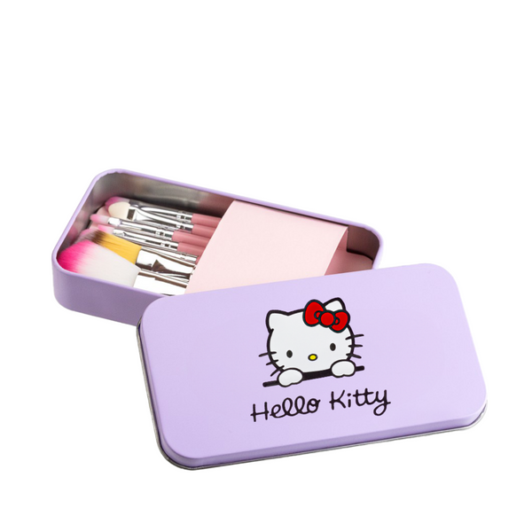 Набор кисточек для макияжа в металлической коробке Hello Kitty 7 шт HK 8392 фото