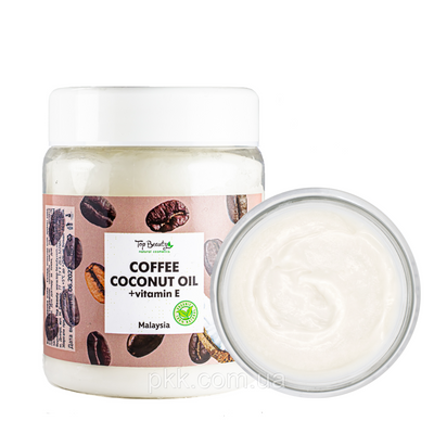 Олія для тіла и волосся кокосова Top Beauty з вітаміном Е та ароматом кави 250 мл TB-6501 фото