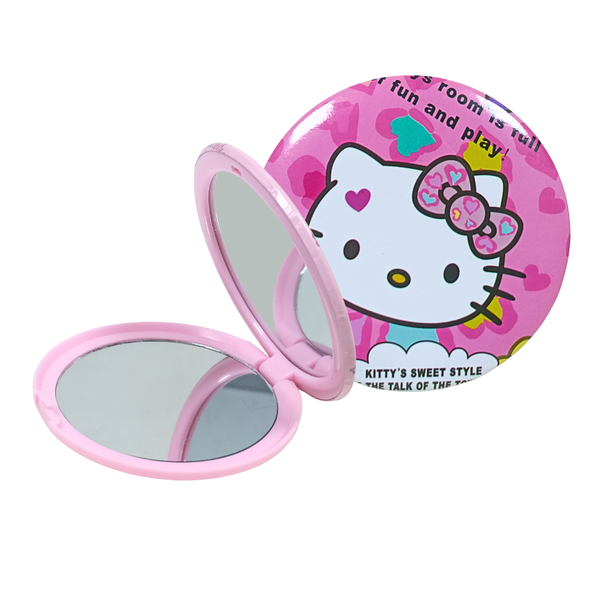 Дзеркало косметичне кишенькове двостороннє з принтом Hello Kitty, 75 мм ST24-609 фото