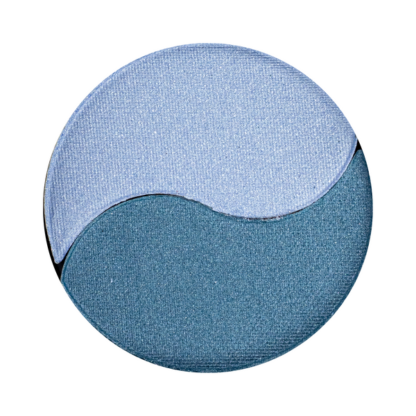 Тіні для повік Quiz Color Focus Pearl подвійні атласні, 201 Синій та морська хвиля QZ 8347 фото