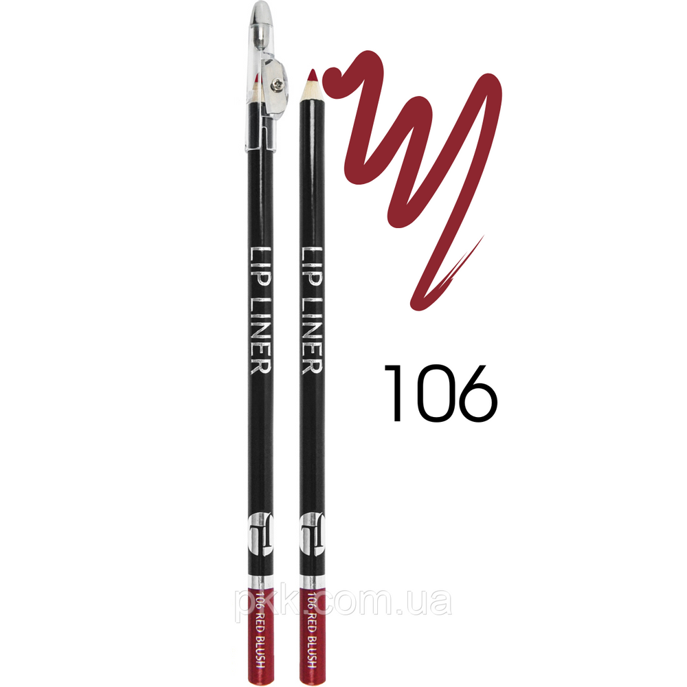 Олівець для губ дерев'яний з точилкою Jovial Luxe Lip Liner № 106 Red blush Рожево-червоний JL 5015 фото