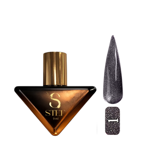 Гель-лак для нігтів із блискітками Steffani Color Gel Polish Starlight 9 мл, 01 Темно-сірий із шимером SGPS09 фото