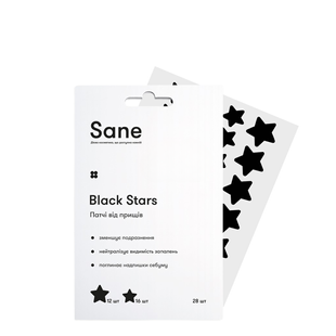 Патчі від прищів Sane Black Stars з олією чайного дерева, 28 шт НФ-00006198 фото