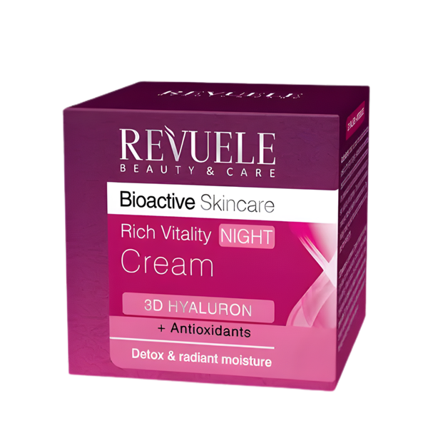 Ночной крем для лица Revuele Bioactive 3D Hyaluron Rich Vitality омолаживающий, 50 мл 3800225903318 фото