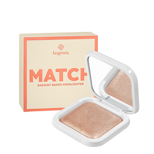Хайлайтер запечений Bogenia Match Radiant Baked Highlighter (BG671), 002 Світло-бежевий BG671 фото