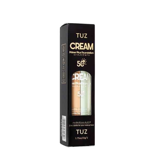 База та тональний крем 2 в 1 TUZ Primer Plus Foundation Spf 50, 2 х 25 г, 01 Ivory & Mint Green TUZ 0541 фото