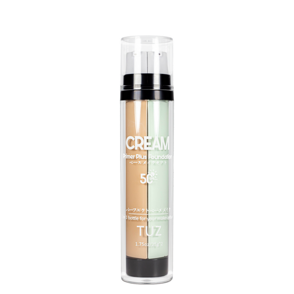 База та тональний крем 2 в 1 TUZ Primer Plus Foundation Spf 50, 2 х 25 г, 01 Ivory & Mint Green TUZ 0541 фото