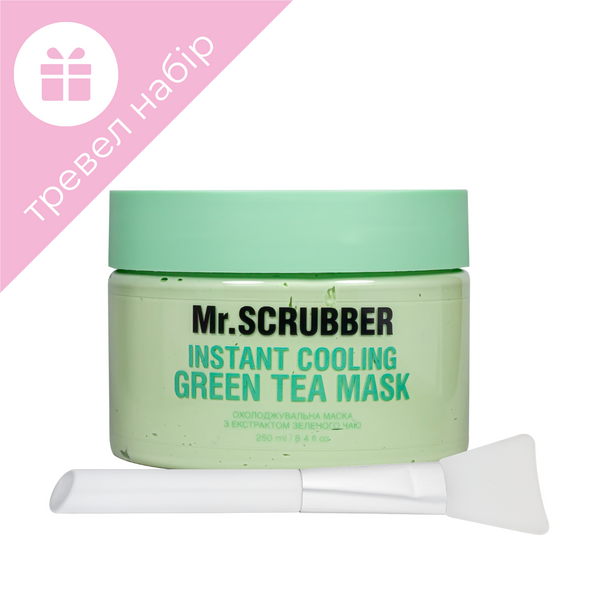 Маска охолоджуюча для обличчя з екстрактом зеленого чаю + силіконовий шпатель Mr.Scrubber Cooling Green Tea Mask Mr 1488 фото