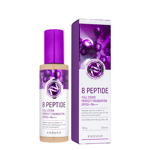 Тональний крем для обличчя Enough 8 Peptide Full Cover Perfect Foundation 100 мл, № 23 Темно-бежевий EN 4871 фото