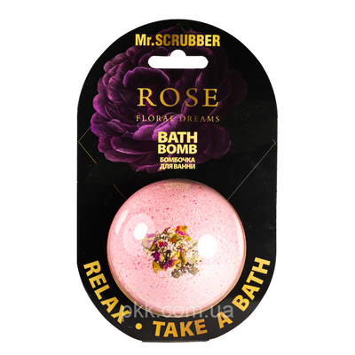 Бомбочка для ванни Mr Scrubber Rose Floral Dreams з бутонами троянд 200 гр Mr 0517 фото