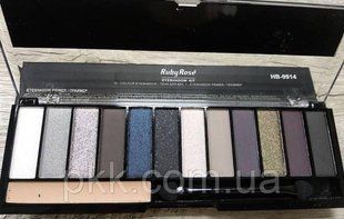 Палетка теней для век с праймером Ruby Rose THE ROCK NUDES 12 оттенков матовых и перламутровых НВ-9914 НВ-9914 фото
