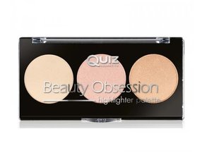 Палетка хайлайтерів для обличчя Quiz Beauty Obsession Higlighter Palette 3 відтінки QZ 8343 фото