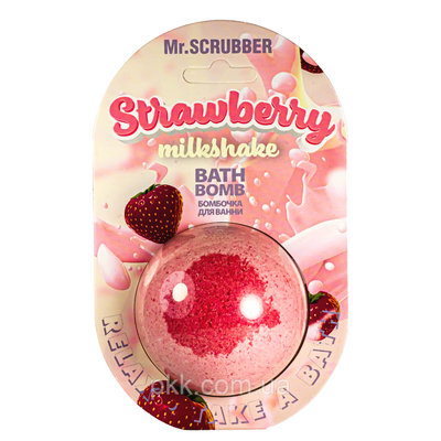 Бомбочка для ванни Mr Scrubber Strawberry Milkshake полуничний мілкшейк 200 гр Mr 0510 фото