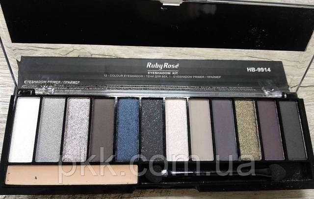 Палетка теней для век с праймером Ruby Rose THE ROCK NUDES 12 оттенков матовых и перламутровых НВ-9914 НВ-9914 фото