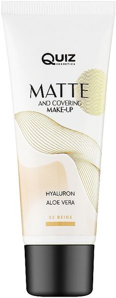 Тональна основа для обличчя матуюча Quiz Matte & Covering Make-Up 30 мл, 02 Beige QZ 8348 фото
