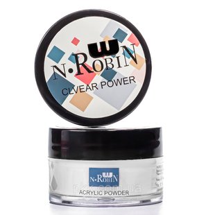 Акрилова пудра для нігтів прозора N·Robin Acrylic Powder 15 г 3217 фото